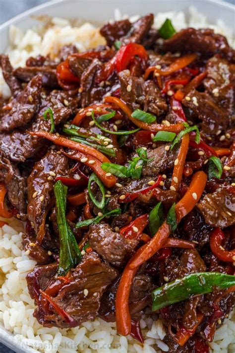I thought this recipe was okay. Chinese takeout Mongolian Beef Recipe with carrots, pepper ...