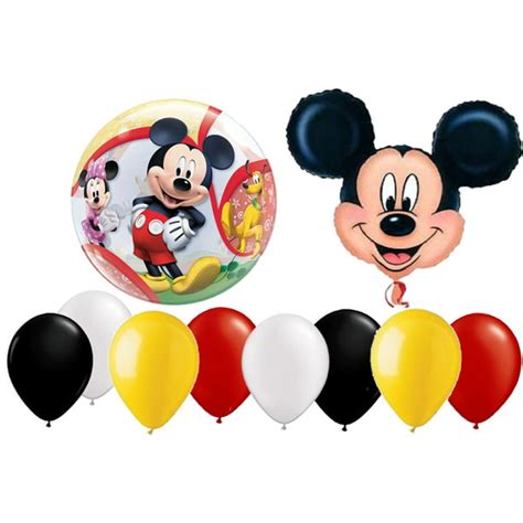 10pc Mickey Mouse Balloon Set Disney Xl Mylar Latex Bubble Decorating