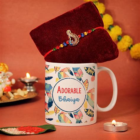 Tied Ribbons Rakhi For Brother With Gift Coffee Mug Ml And