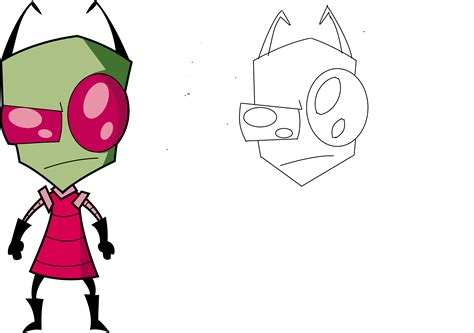 Invader Zim Drawing With Inspiration From Original Girl Face Drawing