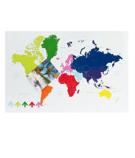 Travel The World Magnetic Board Color World Map Magnetic Memo Board