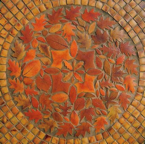 Leaf Mosaic Tile Ceramic Art Pinterest