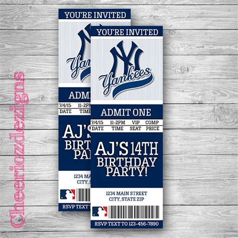 Ny Yankees Tickets Gallery Baseball Game Ticket Valentines Day T