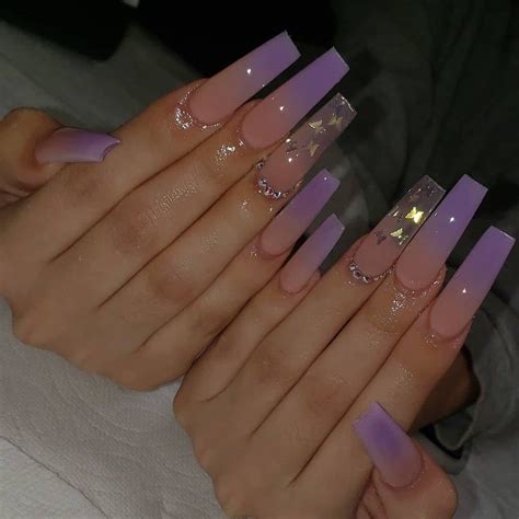 Ilytokyo 🤍 Purple Acrylic Nails Ombre Acrylic Nails Acrylic Nails