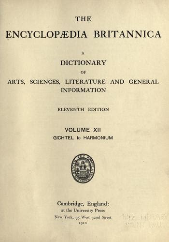 The Encyclopaedia Britannica 1910 Edition Open Library