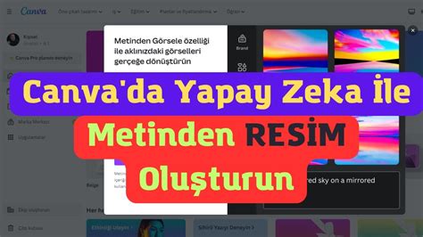 Canva Da Yapay Zeka Le Metinden G Rsel Nas L Olu Turulur Youtube