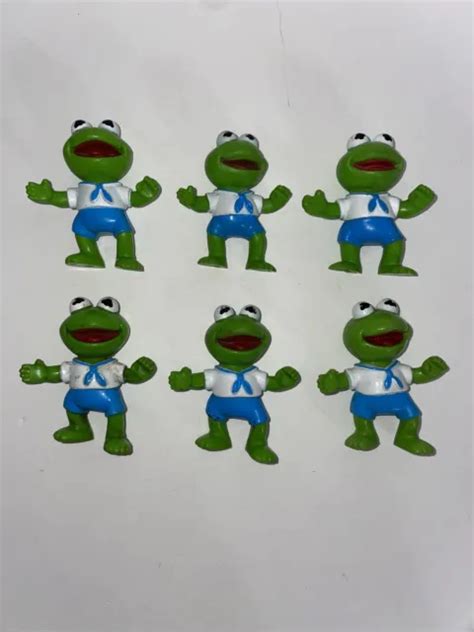 Vintage 1986 Ha Kermit The Frog Muppet Babies Pvc Mini Figure Lot Of 6