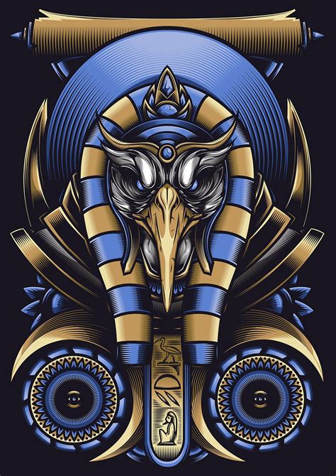 Illustration Of Egyptian God Thoth Ancient Egypt Art Egyptian Gods