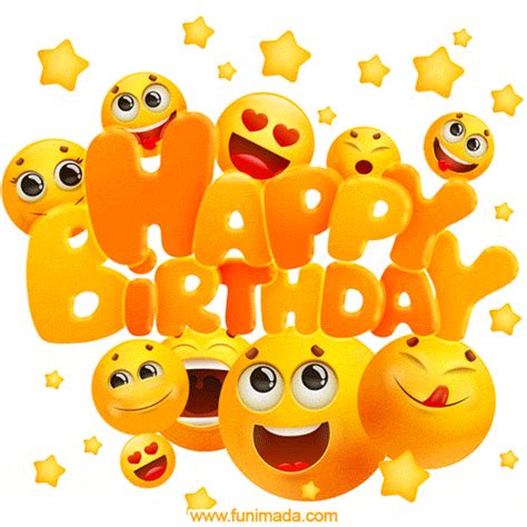 Cute Happy Birthday Smiley Animated Image  — Download On