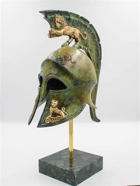 Ancient Greek Helmet With Lions Irida Shop