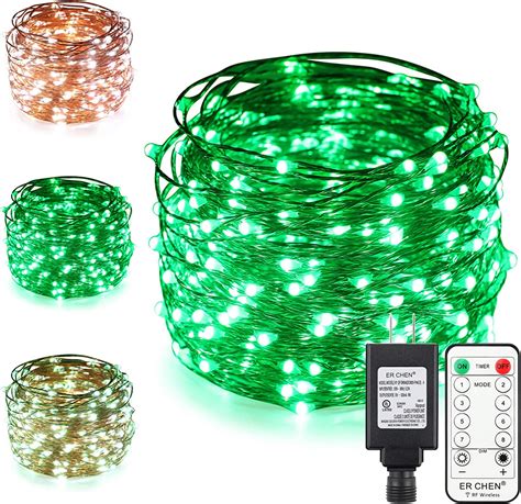 Erchen Dual Color Led String Lights 100 Ft 300 Leds Plug In Copper
