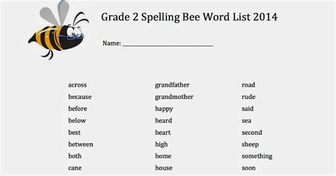 Spelling Bee For 2nd Grade