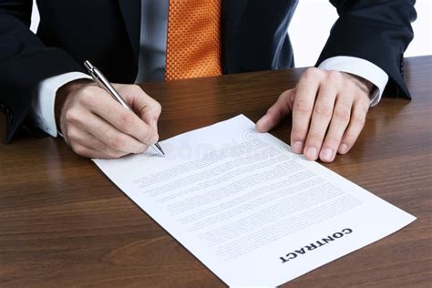 Businessman Signing A Contract Stock Photo Image Of Concept Office