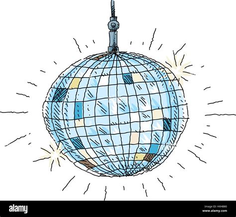 A Cartoon Of A Shiny Bright Disco Mirror Ball Stock Vector Art