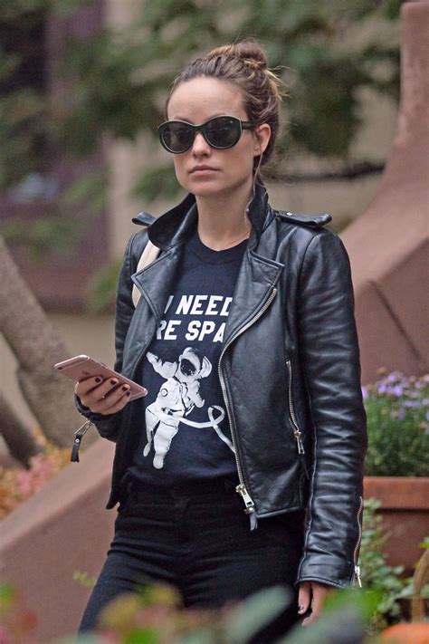 Olivia Wilde In Leather Jacket Out In Brooklyn Gotceleb