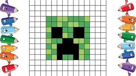 Minecraft Creeper Head Drawing By Cells Pixel Art Masterpiece