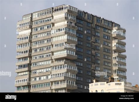 Old Block Of Flats On Brighton Seafront Stock Photo Alamy