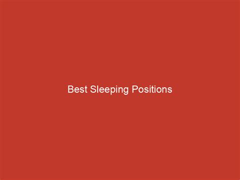 best sleeping positions redline
