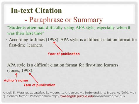 Paraphrasing In Text Citation Apa 7th Edition