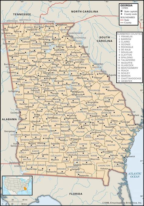 State And County Maps Of Georgia Printable Map Of Macon Ga