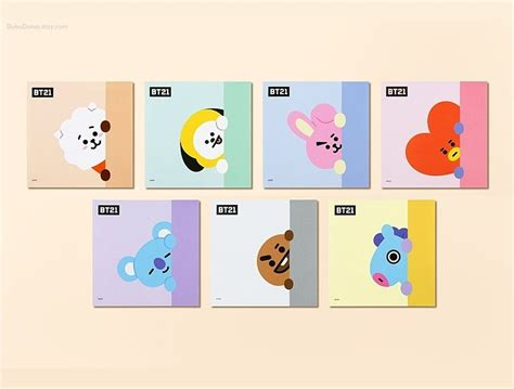 Bt21 Memo Pad Bts Notepads K Pop Korean Stationery Etsy