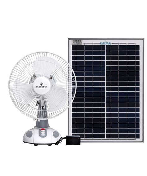 Ielecssol 12watt Solar Operated Table Fan With Lithium Battery And 40