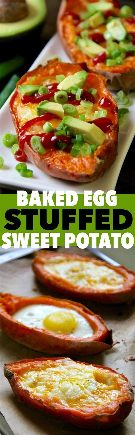 Baked Egg Stuffed Sweet Potatoes Recipe Healthy Breakfast Sweet