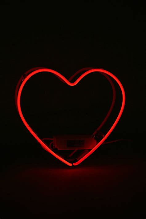 Red Neon Heart Light Neon Heart Neon Wallpaper Red Aesthetic