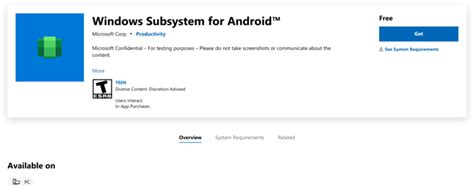Windows Subsystem For Android Made Its First Appearance In Microsoft Store