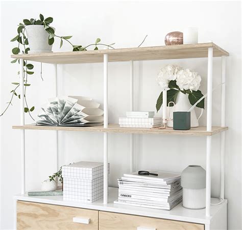 For the lower units, the uprights, shelves and doors are all made with 5/8″ mdf sheets. T.D.C: BNZ GoodHome | DIY Shelving Unit