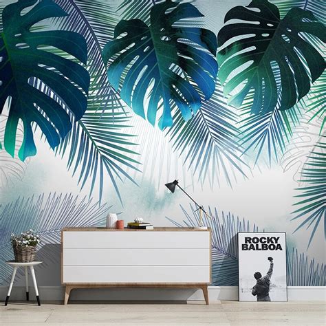 Custom Mural Wallpaper 3d Plant Leaves Banana Leaf Wall Murals Modern