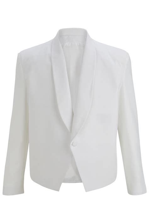 Neil Allyn Comfort Poly Mens White 1 Button Eton Jacket
