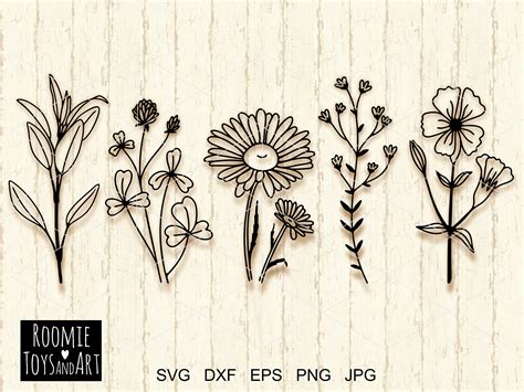 Wildflower Svg Floral Svg Files For Cricut Flowers Svg Etsy My XXX