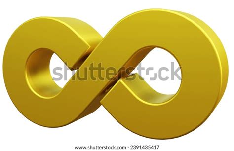 Infinity Symbol 3d Render Isolated Gold Stock Illustration 2391435417