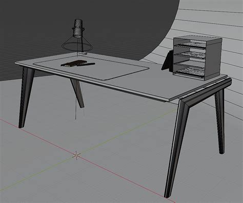 Decorated Desk 3d Model Blender Market
