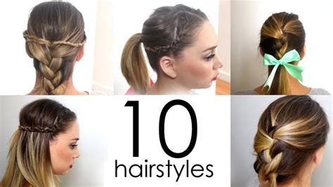 10 Quick And Simple Everyday Hairstyles In 5 Minutes How To Instructions