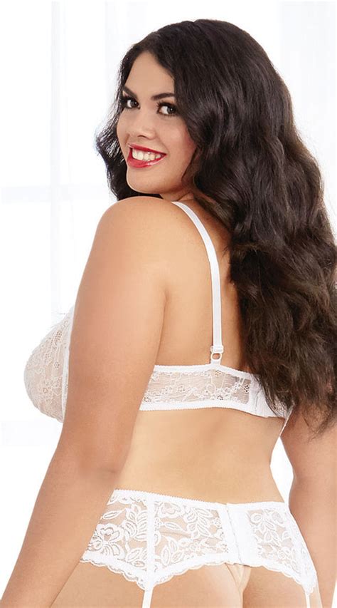 Plus Size Sultry Nights Open Cup Shelf Bra Plus Size Open Cup Lace Bra