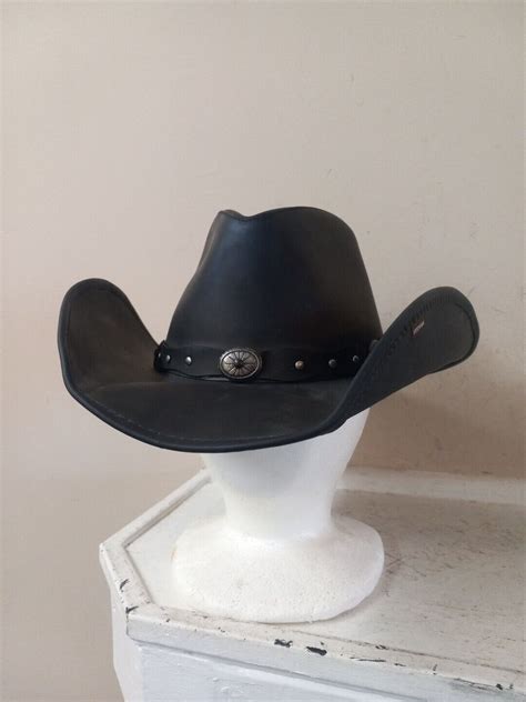 Stetson Roxbury Black Distressed Shapeable Leather Cowboy Western Hat