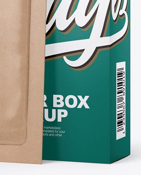 Download دانلود موکاپ جعبه کاغذی Matte Paper Box With Kraft Sachet ...