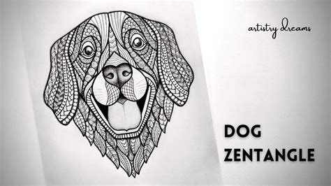 Zentangle Art For Beginners Dog Zentangle How To Draw Dog Mandala