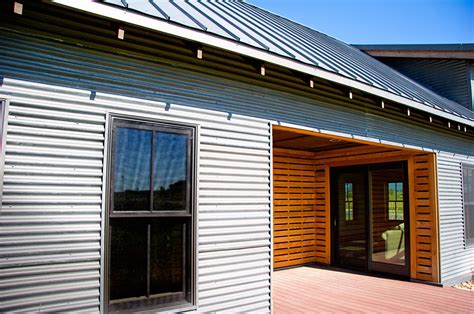 Decorate Exterior Using Corrugated Metal Siding For Residential Home