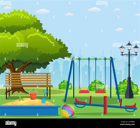 Kids Playground Cartoon Concept Background Stock Vector Image And Art Alamy