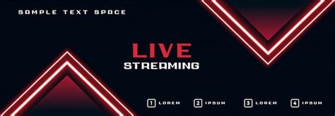 Free Vector Live Streaming Banner With Glowing Neon Lights Line