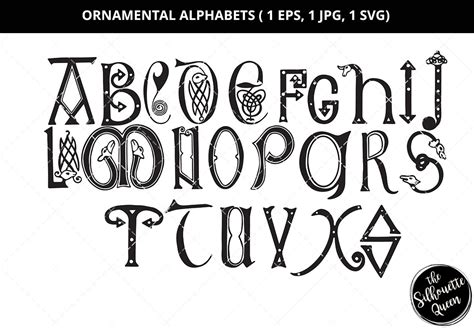 Ornamental Alphabets Svg Vintage Alphabet Svg Calligraphy Etsy