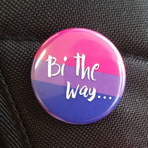 bi the way bisexual pride 32mm badge etsy