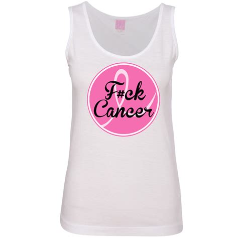 fuck cancer breast cancer 2 women s tank top white inktastic