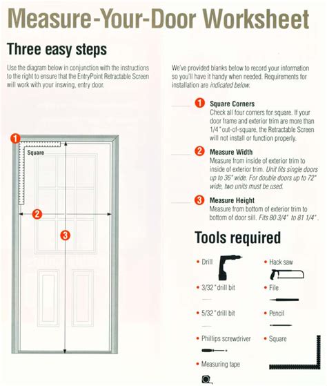 This home depot guide teaches you how to accurately measure windows and screens. Retractable Screen Door Measurement Worksheet