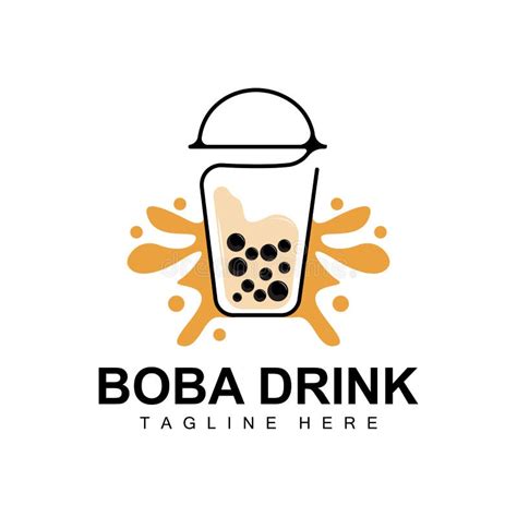 Boba Drink Logo Design Modern Jelly Drink Bubble Vector Boba Drink