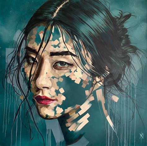 Asian Woman Oil On Canvas Abstract Portrait Art Home Decor Wall