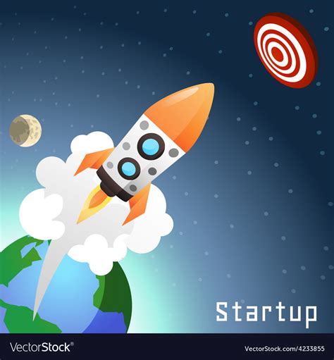 Startup Rocket Concept Royalty Free Vector Image